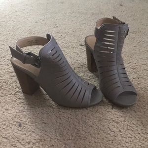 Grey Open toe Bootie Sandals